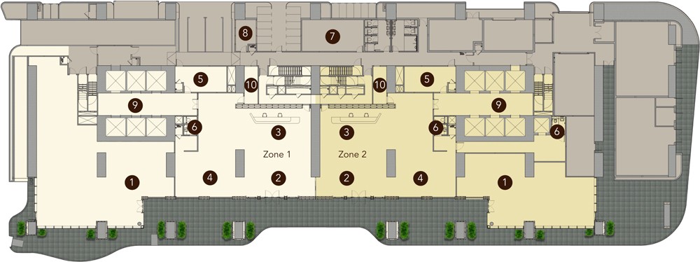 Level 1 Lobby facilities plan